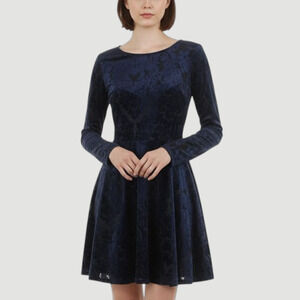 NWT City Triangles Brocade Velour Fit Flare Dress